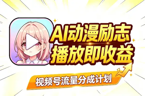 AI动漫励志短视频:蹭视频号分成,播放量就是收益