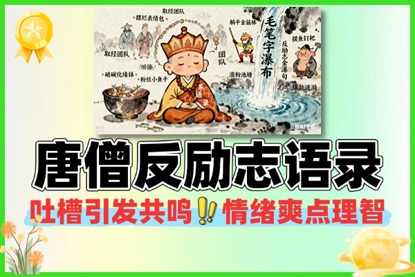 唐僧反励志语录教程快速起号涨粉