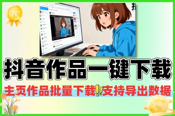 抖音主页作品一键批量下载支持导出数据